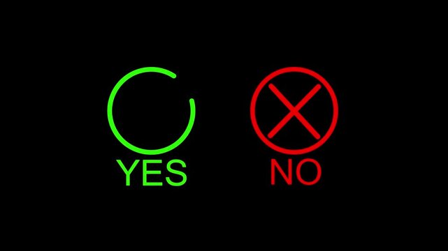 Yes or no sign. Green check, red cross sign. Vector illustration.