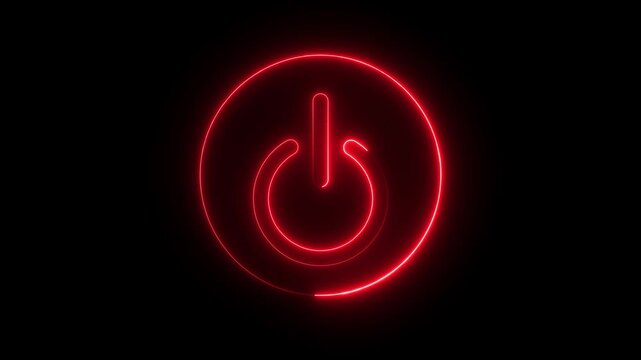 Power button turning on and off on a dark background .colorful power button. Power button .