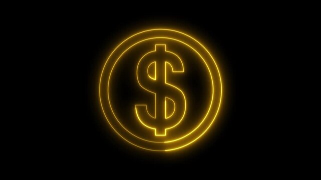 drawing dollar coin, contour color white, flat style. symbol silhouette in vector icon.