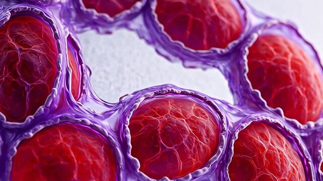 Cellular structure under microscope