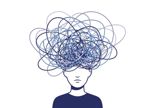 Person with a confused mind expression.