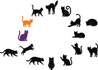 Obraz premium Halloween cat Vector design 