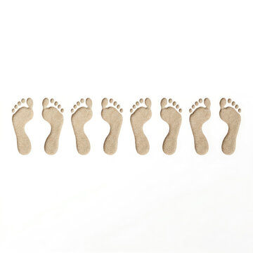 Calm footsteps marking clear path on bright white surface
