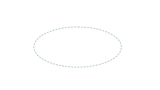 4 Seamless Animated Oval Dashed Rings, UI Highlight Elements (8s Loop Each). Set. Blue. Different thickness	