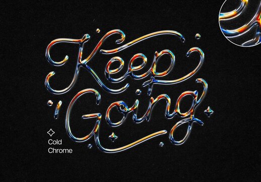 Cold Colors Chrome Text Effect For Poster And Social Media Design