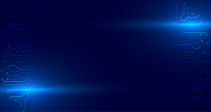 digital circuit board lines techno background with text space