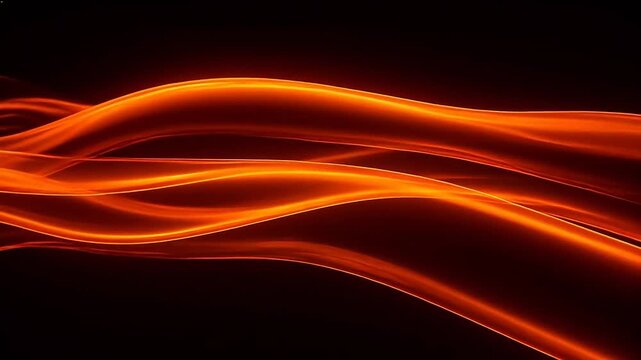 Abstract glowing orange light waves
