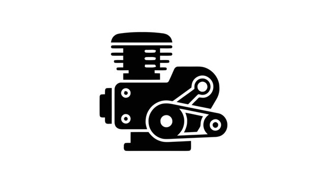 Vector illustration of internal combustion engine icon, vector illustration of a motor engine on a transparent background