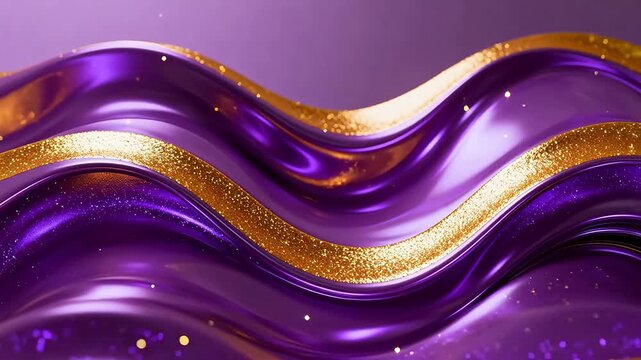 Purple and gold wavy abstract design