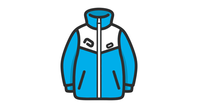 Blue and White Zippered Sports Jacket