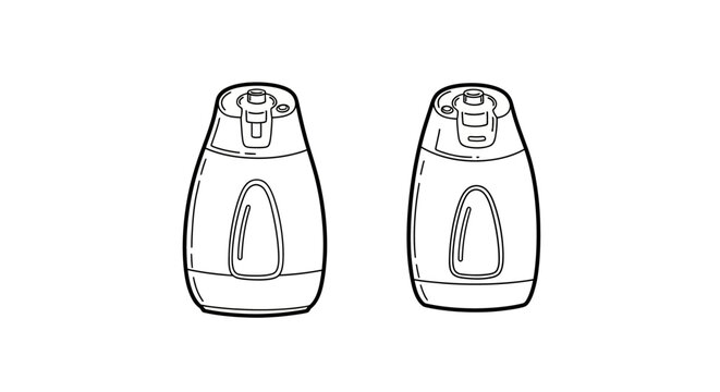 Simple line art of two salt and pepper shakers.