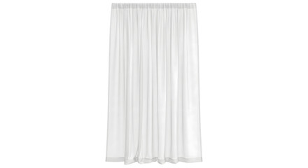 White sheer curtain panel with elegant pleats