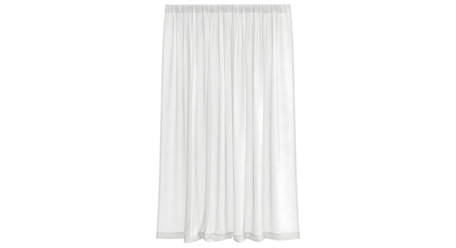 White sheer curtain panel with elegant pleats