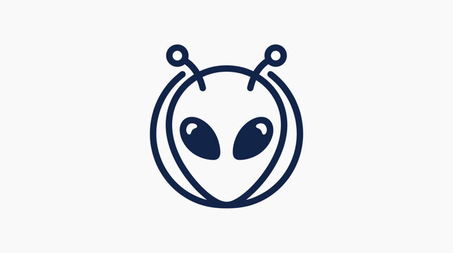 Alien Head Icon - Sci-Fi, Extraterrestrial, UFO, Space Exploration Symbol