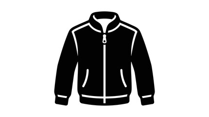 Black Bomber Jacket Icon with White Stripes - Vector Illustration © irfan