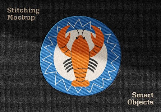 Stitching Embroidery Logo Mockup For Apparel And Branding Design