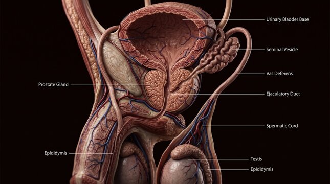 Human Prostate Bladder Base and Testicles Vascular Model