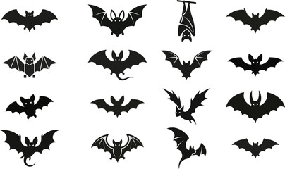 Fototapeta premium Halloween bat silhouettes for spooky decorations and designs