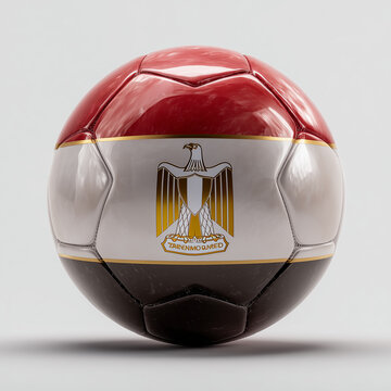 Pallone di calcio con i colori dell'Egitto. Mondiali di calcio. FIFA e UEFA.