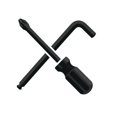 Crossed Screwdriver and Allen Wrench Tools.