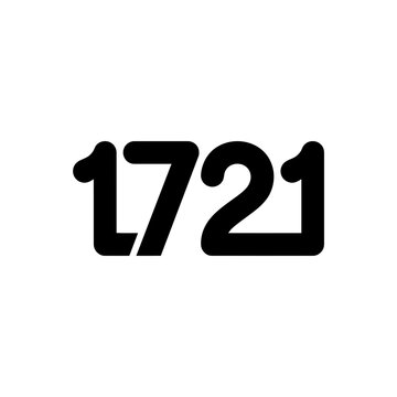Bold Black Number 1721 on White Background, Modern Typographic Design