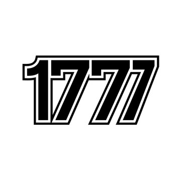 Bold Number 1777 Logo Design, Modern Typography, Graphic Element