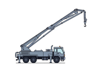 Crane Truck with Extended Hydraulic Boom. © Afif