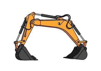 Yellow Excavator Machine Heavy Equipment Claw. © Afif