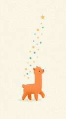 Fototapeta premium A fox stands gracefully surrounded by floating golden stars