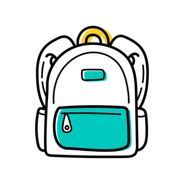 Pictogramme color&eacute; repr&eacute;sentant un cartable scolaire, id&eacute;al pour illustrer la rentr&eacute;e des classes, les fournitures d&rsquo;&eacute;l&egrave;ve, l&rsquo;&eacute;cole, l&rsquo;&eacute;ducation et les visuels back to school.