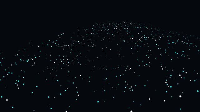 Procedural art glowing blue digital particles in a dark void  abstract computer generated background suitable for technology or scifi projects.