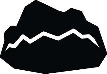 Silhouette vector rock with crack for earth and geology design © Ummei