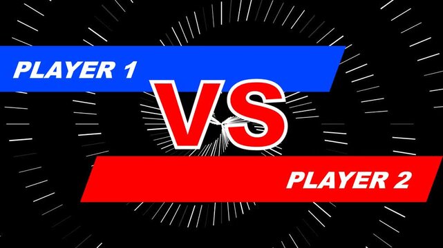 Versus Screen Interface for Gaming Competition with Player 1 and Player 2 Bars on Speed Background
