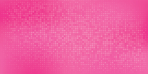 Abstract Bright Pink Halftone Dots Pattern Background with Soft Light Gradient © Noer