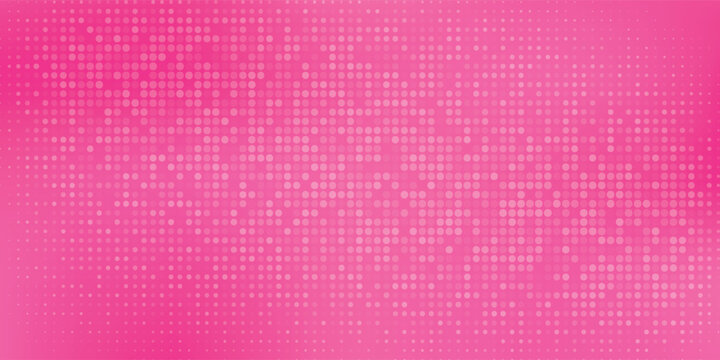 Abstract Bright Pink Halftone Dots Pattern Background with Soft Light Gradient