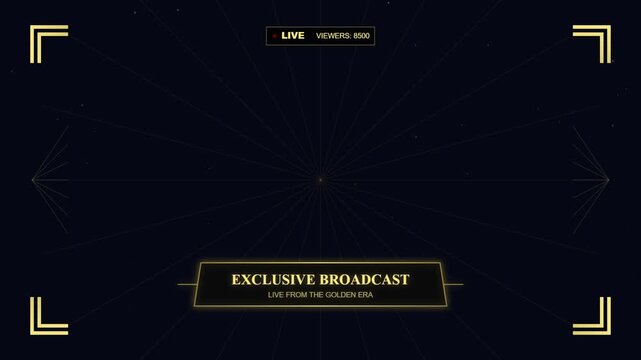 Exclusive Broadcast Live Stream Overlay Template with Golden Design
