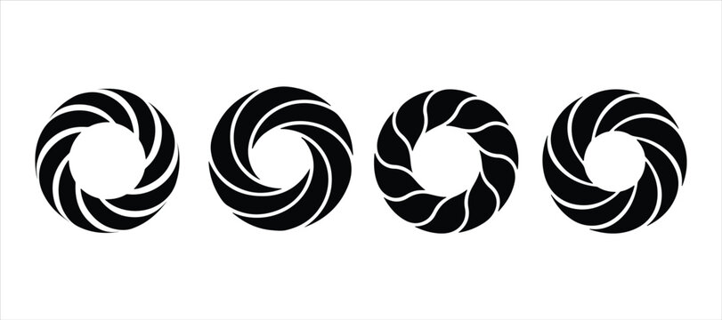 ring circle infinity loop vector set icon hand drawn illustration on white background, silhouette vector logo design.