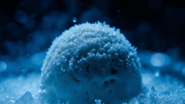 Ice cream with frost particles