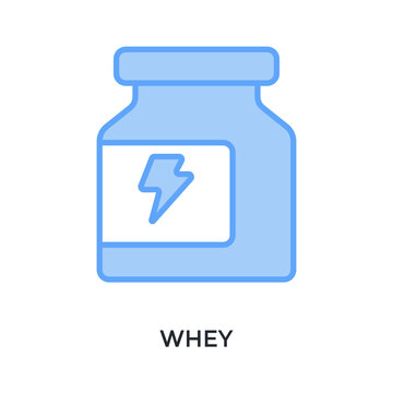 Whey Icon Lineal Blue Style. Vector Illustration For Graphic Design