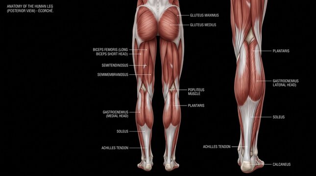 Human Leg Muscles Thigh and Calf Anatomical Model