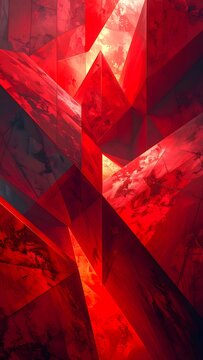 Red Abstract Crystals.