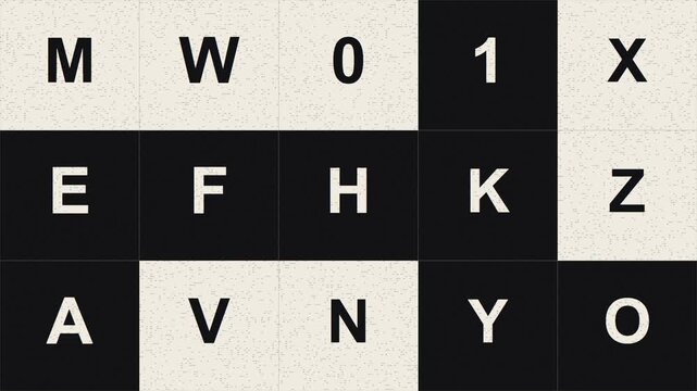 Animation of Abstract Kinetic Typography Grid