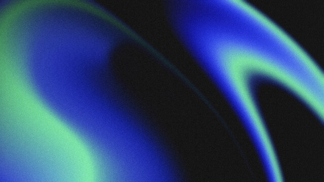 Dark black textured abstract background with smooth flowing curved fluid shapes, soft blue and mint green grainy noise gradient transitions.