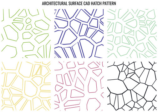 Abstract geometric cad hatch patterns showcasing modern architectural design elements for construction plans and technical drawing documentation