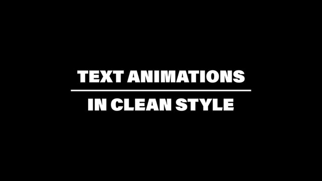 Text Animations in Clean Style