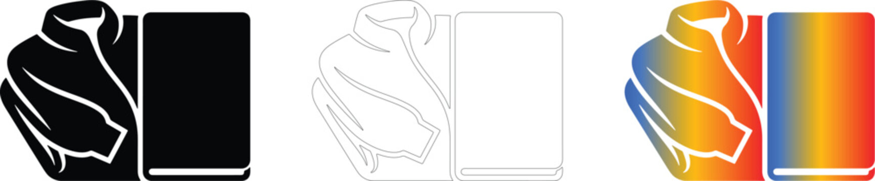 Jacket and book logo vector set for publishing or fashion branding