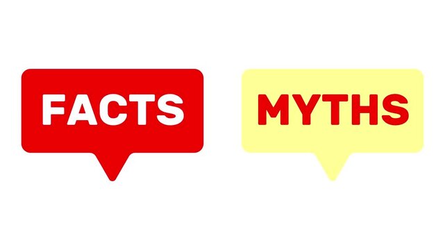 cartoon facts and myths speech bubble media element flat color Animation 4K Video.