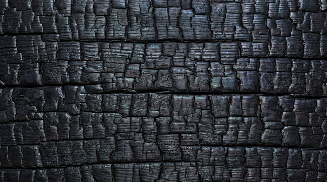 Abstract 3D charred shou sugi ban wood texture background