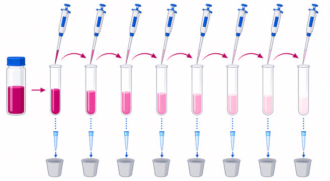 Serial dilution concentration series illustration