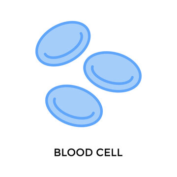 Blood Cell Icon Lineal Blue Style. Vector Illustration For Graphic Design
